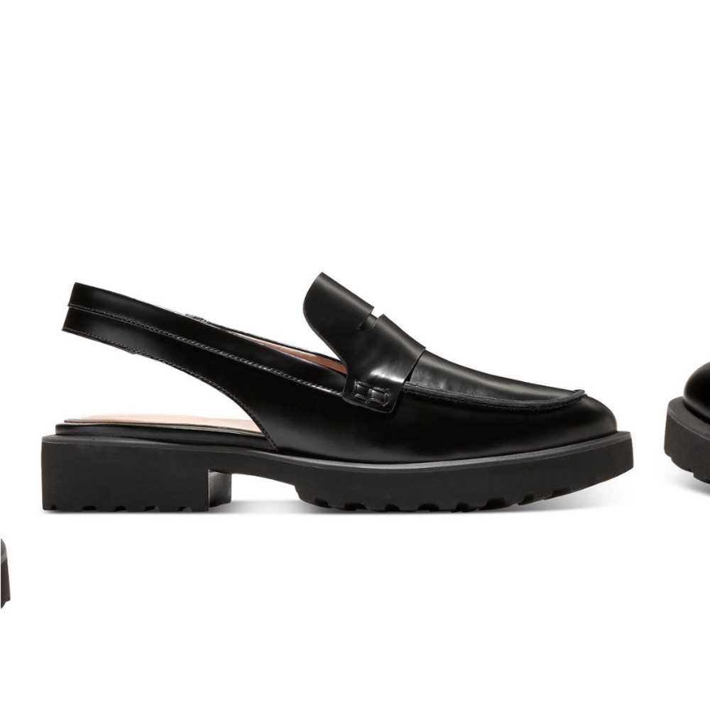 Cole Haan Women's Geneva Lug Sole Slingback  Penny Loafer Flats Black Size 7.5B - Picture 2 of 6